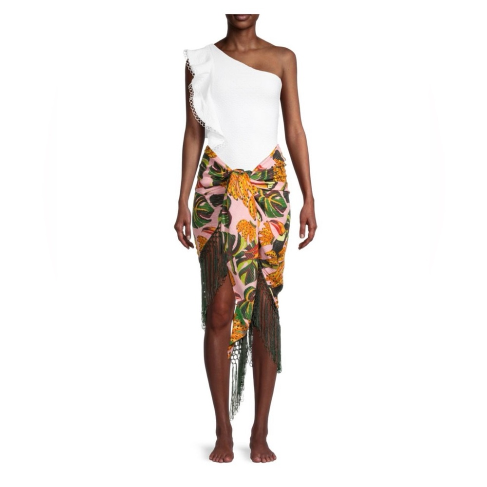 FARM Rio Reversible Fringe Beach Skirt/Sarong